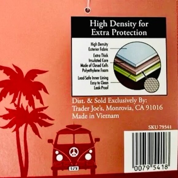 Trader Joe's Large Insulated Reusable Tote Bag 8 Gallon Peach Color LIMITED NWT - Picture 6 of 7